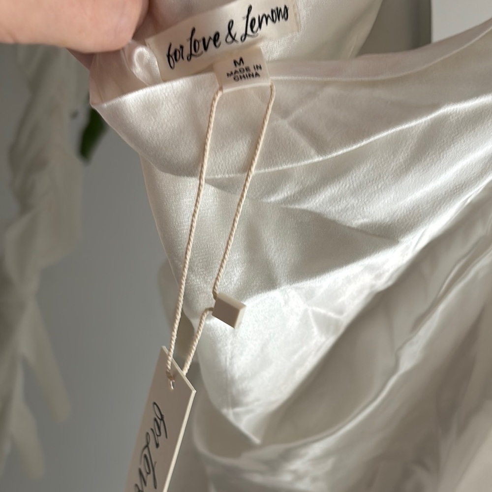 NEW For Love & Lemons Bridal Hazel Mini Wedding Dress w/ Gloves - Picture 12 of 13